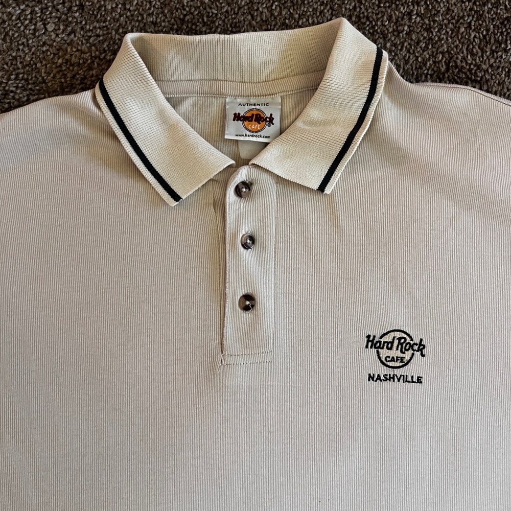 Hard Rock Cafe Men's Nashville Polo Shirt Button Up‎ Collared 0317